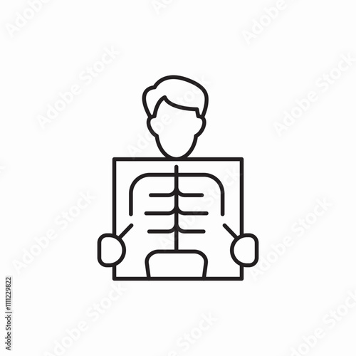 x ray skeleton icon sign vector