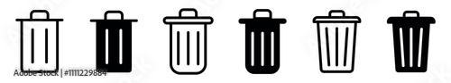 Trash icon, Carbage can symbol. Delete icon vector.