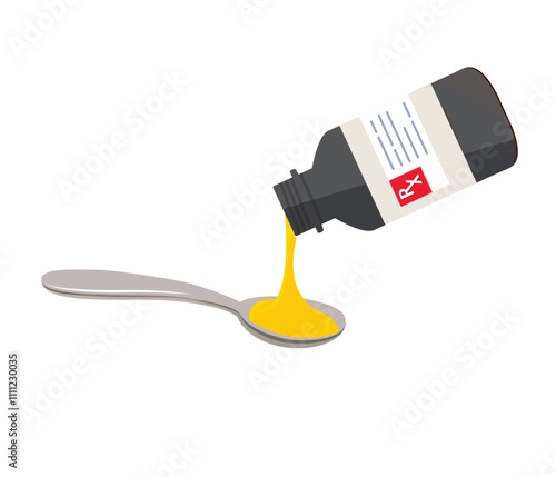 Liquid medicinal syrup stock illustration