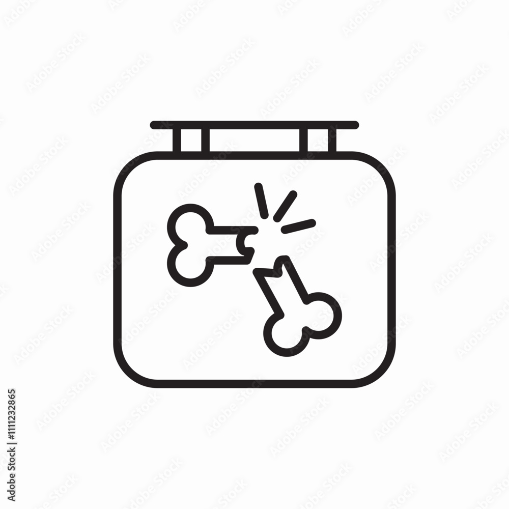 broken leg x ray icon sign vector broken leg x ray icon sign vector