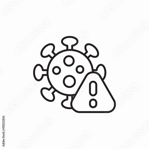 attention virus icon sign vector