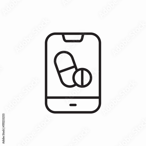 phone online pharmacy icon sign vector