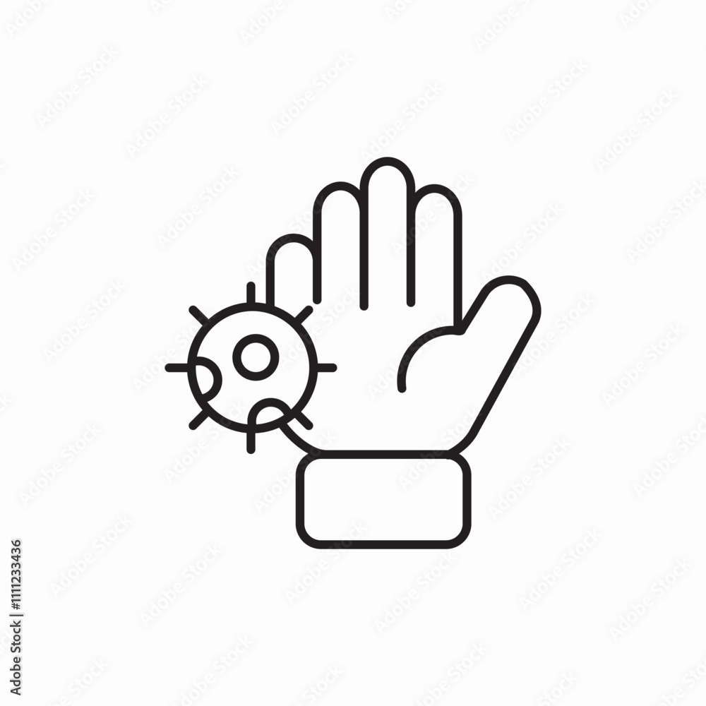 virus hand icon sign vector virus hand icon sign vector