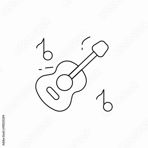 guitar music icon sign vector