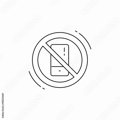 phone prohibited icon sign vector