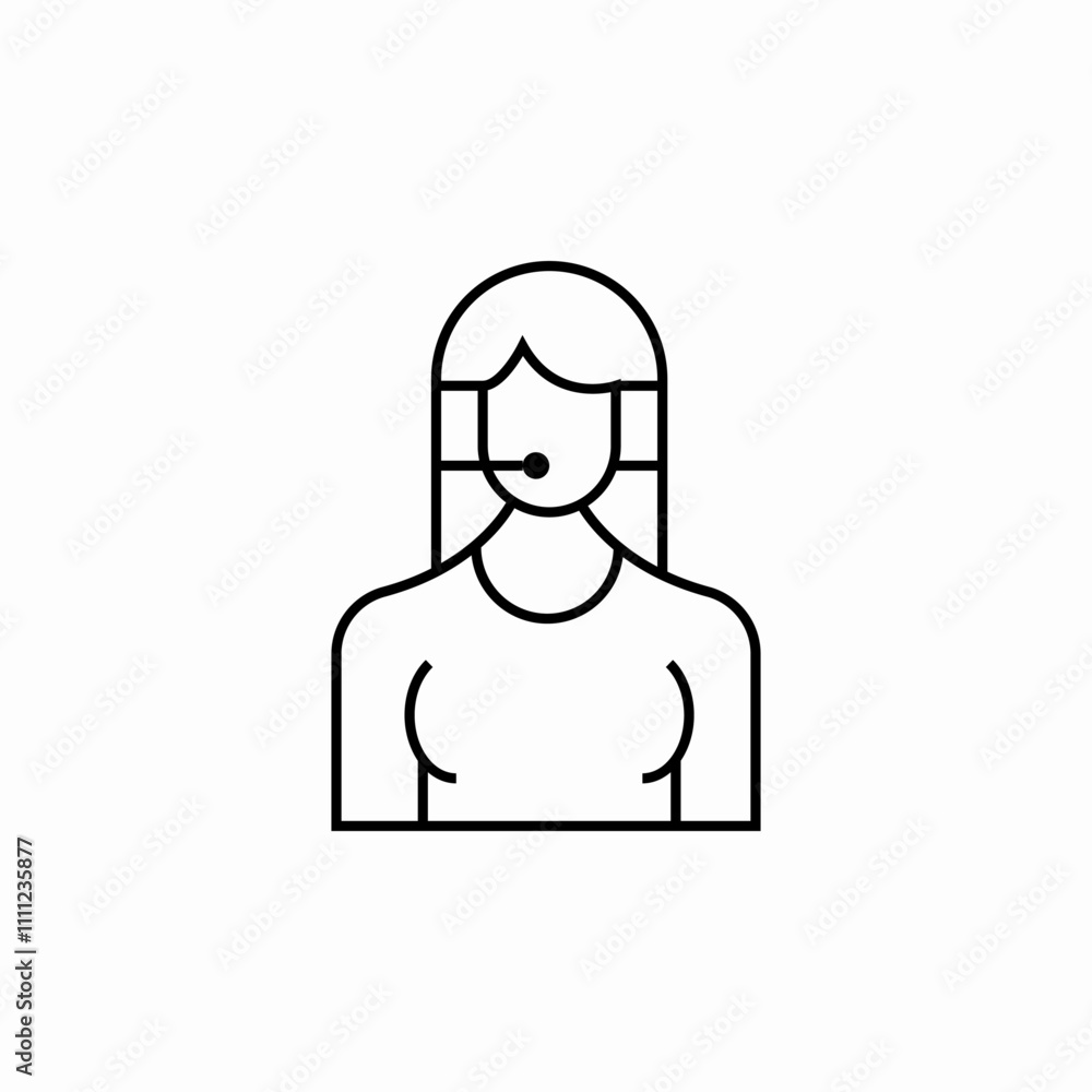 support girl icon sign vector