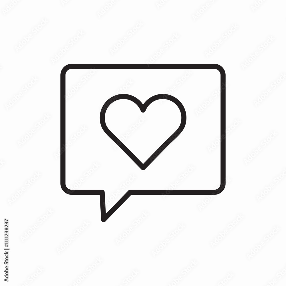 speech hearth sticker message icon sign vector