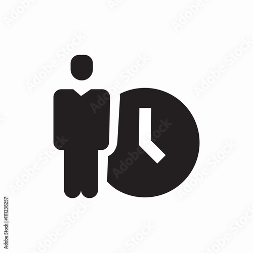 waiting man work job time icon sign vector