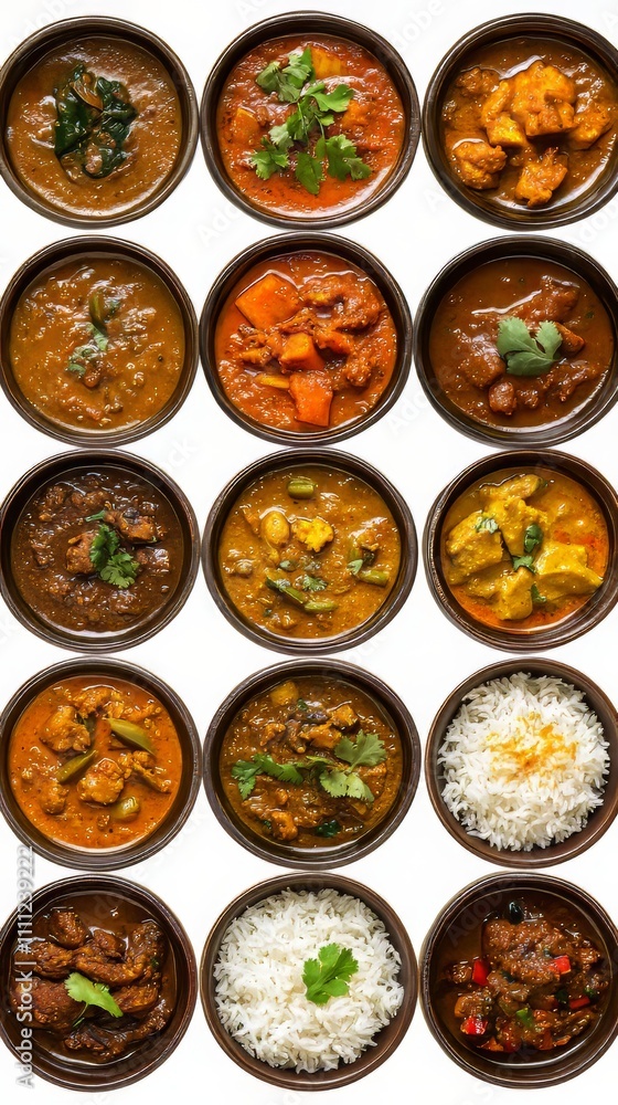 Fresh indian curry set top view in png no background for decoration. Fresh indian curry set top view in png no background for decoration.
