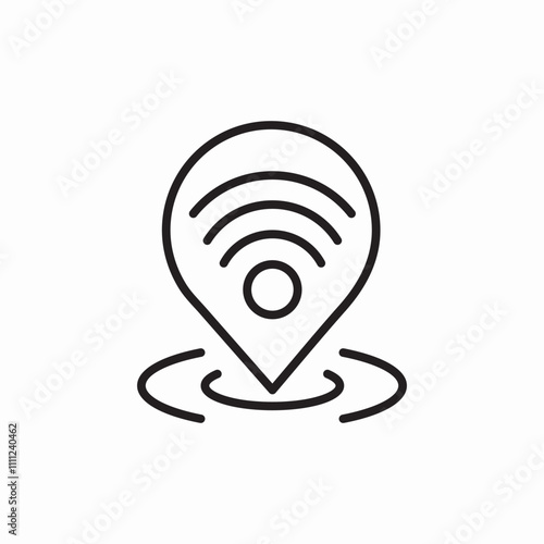 wifi location icon sign vector