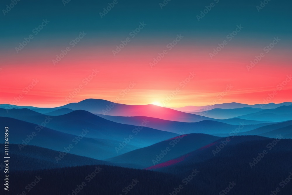 Obraz premium sunset in mountains