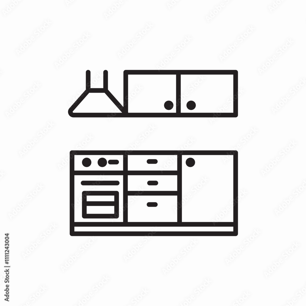 kitchen furniture cabinet icon sign vector kitchen furniture cabinet icon sign vector
