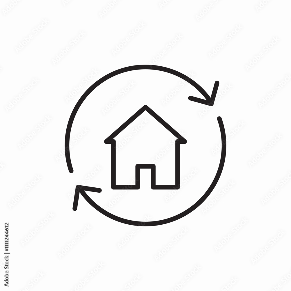 renew house icon sign vector renew house icon sign vector