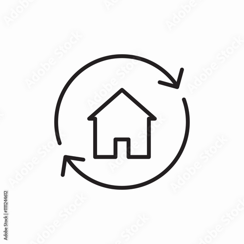 renew house icon sign vector