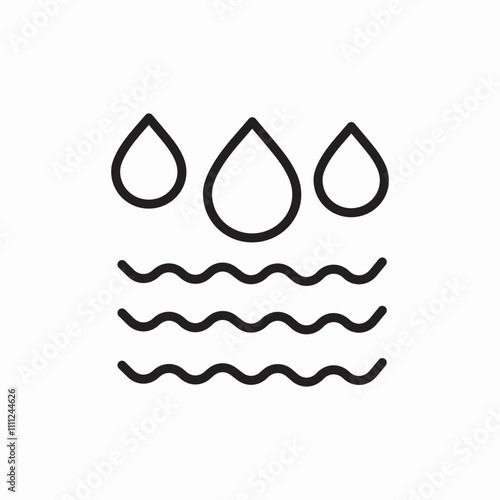 sea rain water level icon sign vector