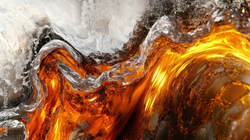 Abstract close-up of molten...