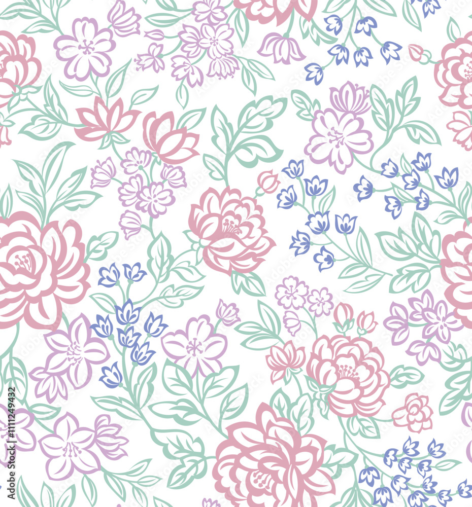 Boho Floral Seamless flower print Flower repeat pattern floral print vector file Boho Floral Seamless flower print Flower repeat pattern floral print vector file