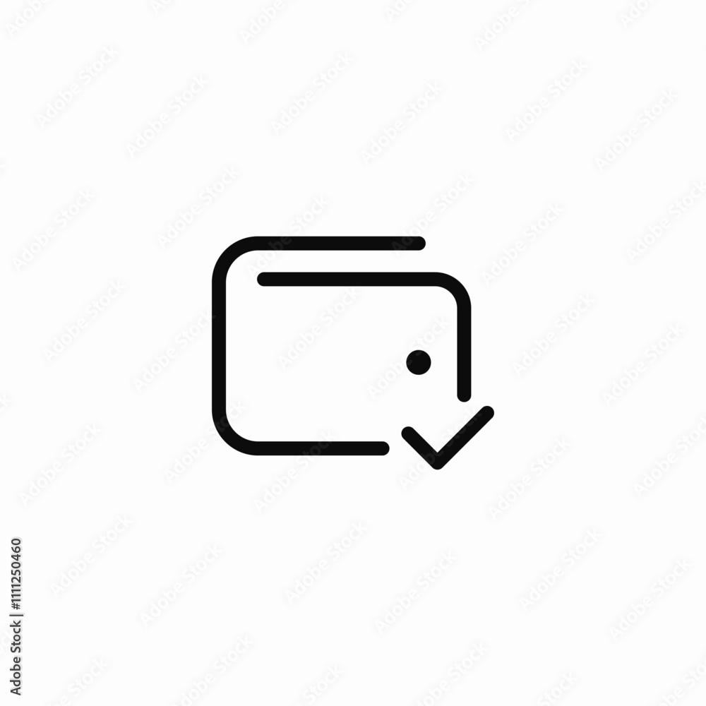 digital wallet check mark icon sign vector digital wallet check mark icon sign vector