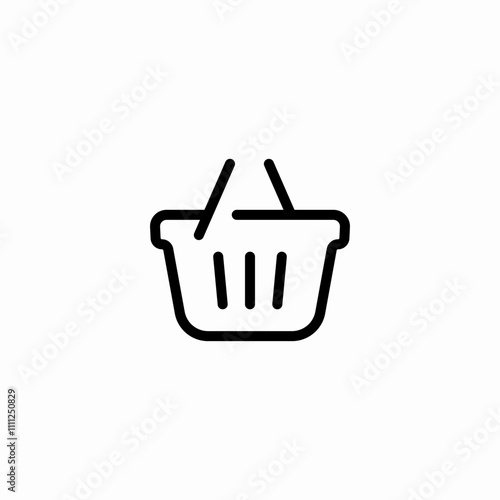 shopping basket store icon sign vector photo