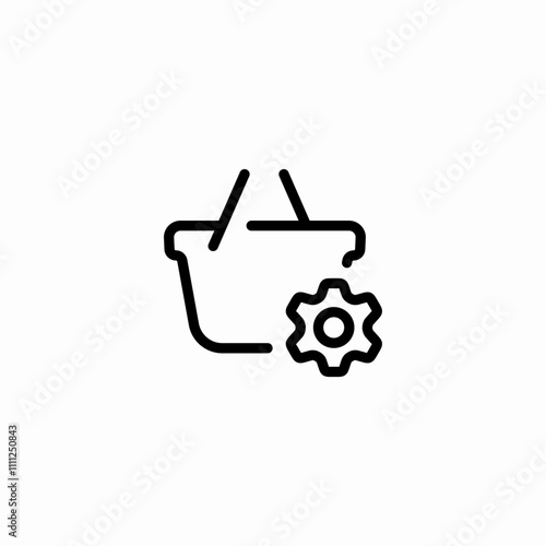 shopping basket settings configuration icon sign vector