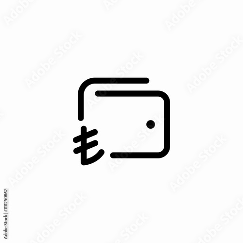 turkish lira wallet icon sign vector