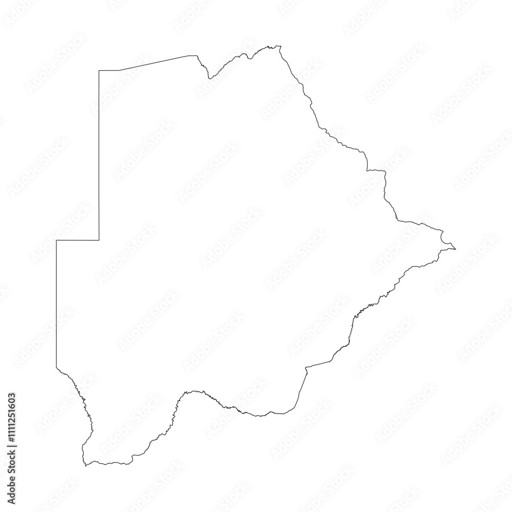 Fototapeta premium Botswana blank outline map