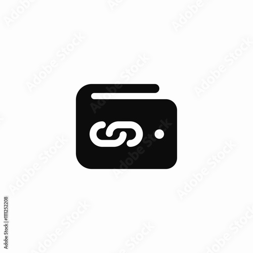 digital wallet link icon sign vector