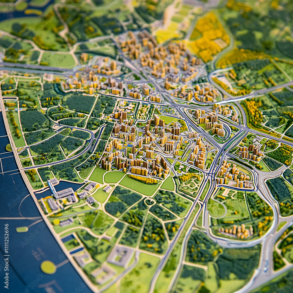 A detailed, technical blueprint showcasing urban planning and city zoning, a layout of a city, including residential, commercial, industrial zones and transportation routes and green spaces A detailed, technical blueprint showcasing urban planning and city zoning, a layout of a city, including residential, commercial, industrial zones and transportation routes and green spaces