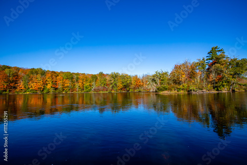 Colorful trees on the Wisconsin River in early October