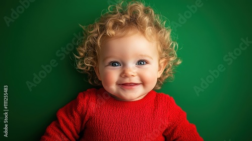 Cheerful Caucasian baby in ...
