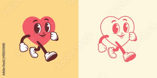 Anthropomorphic character heart full of love