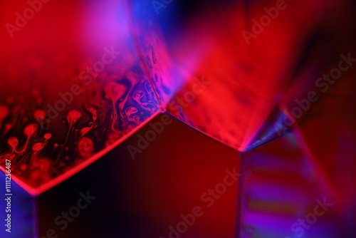 Red and purple fluid panels, liquid abstraction, colour waves, deep dark backgrounds, glossy forms