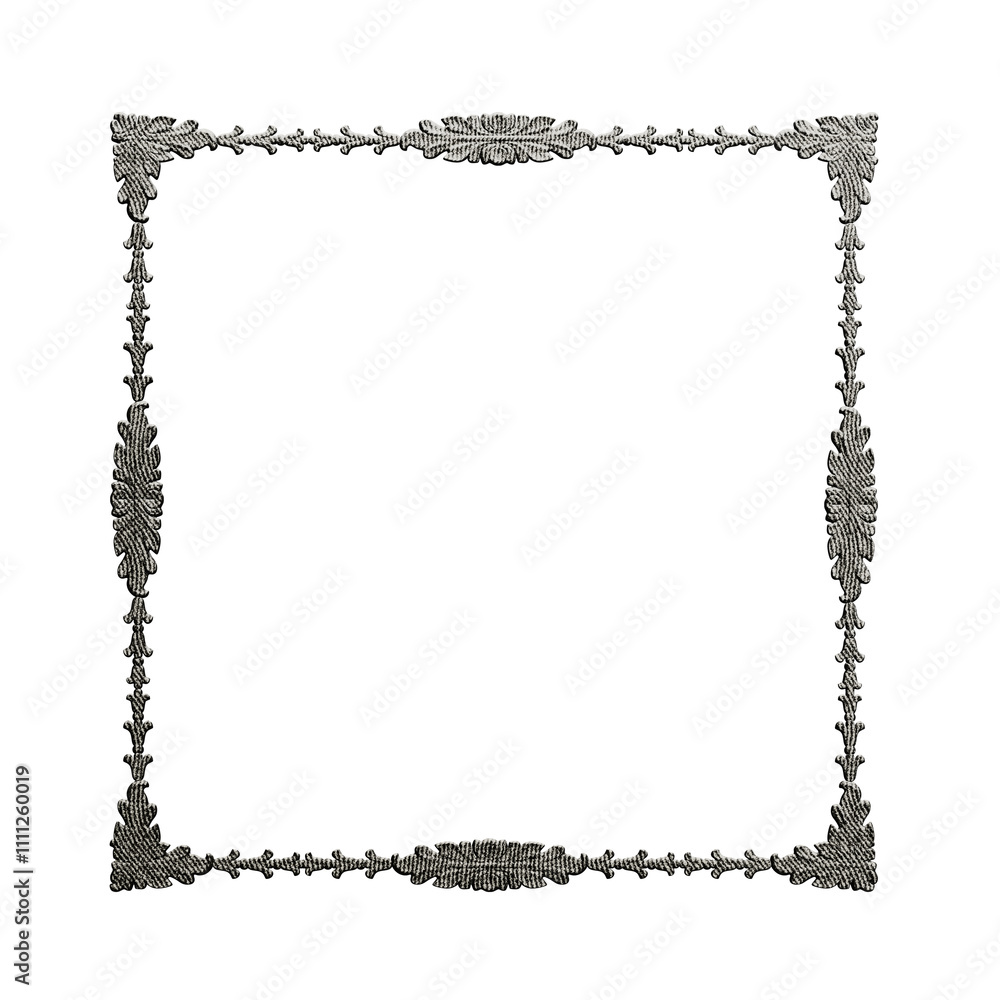 Decorative baroque engravings with floral accents on clear background Decorative baroque engravings with floral accents on clear background