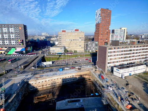 Aerial View of Nijmegen, The Oldest City in the Netherlands. photo