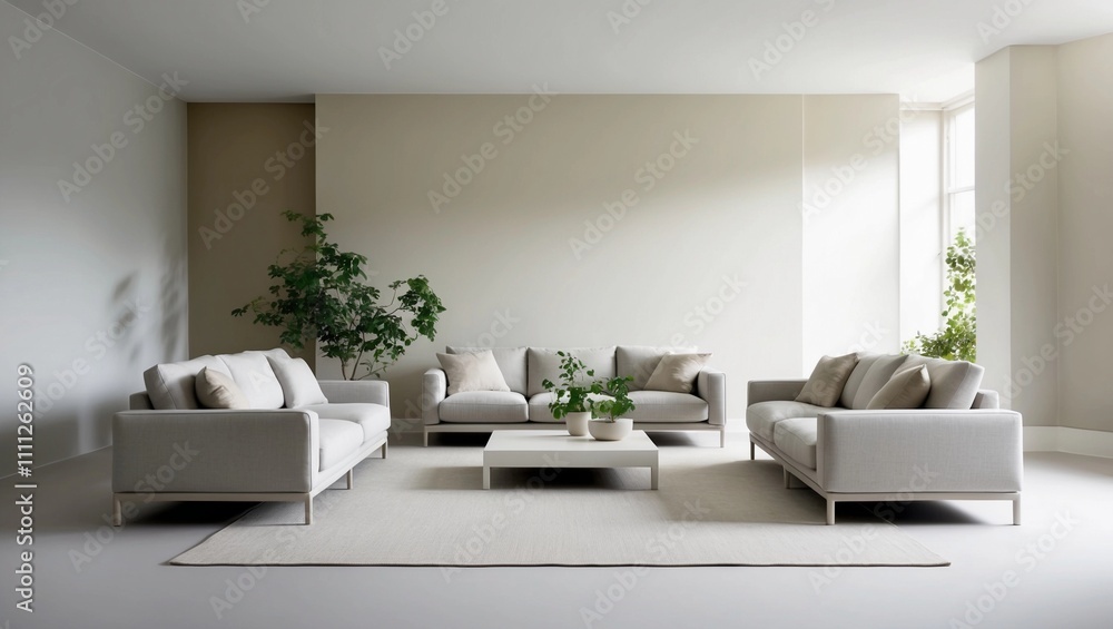 Fototapeta premium Elegant Minimalist Living Room Design Featuring Functional and Stylish Decor