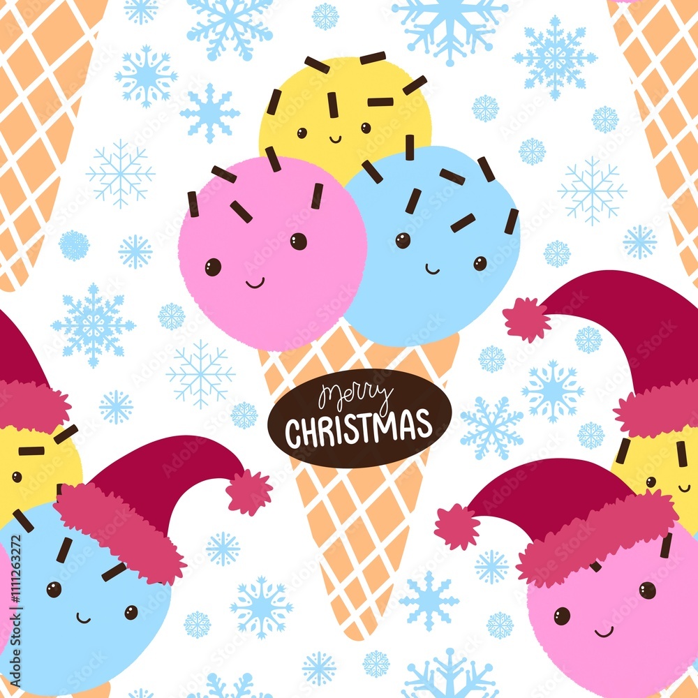 Christmas ice candy seamless ice cream pattern for wrapping paper and fabrics Christmas ice candy seamless ice cream pattern for wrapping paper and fabrics
