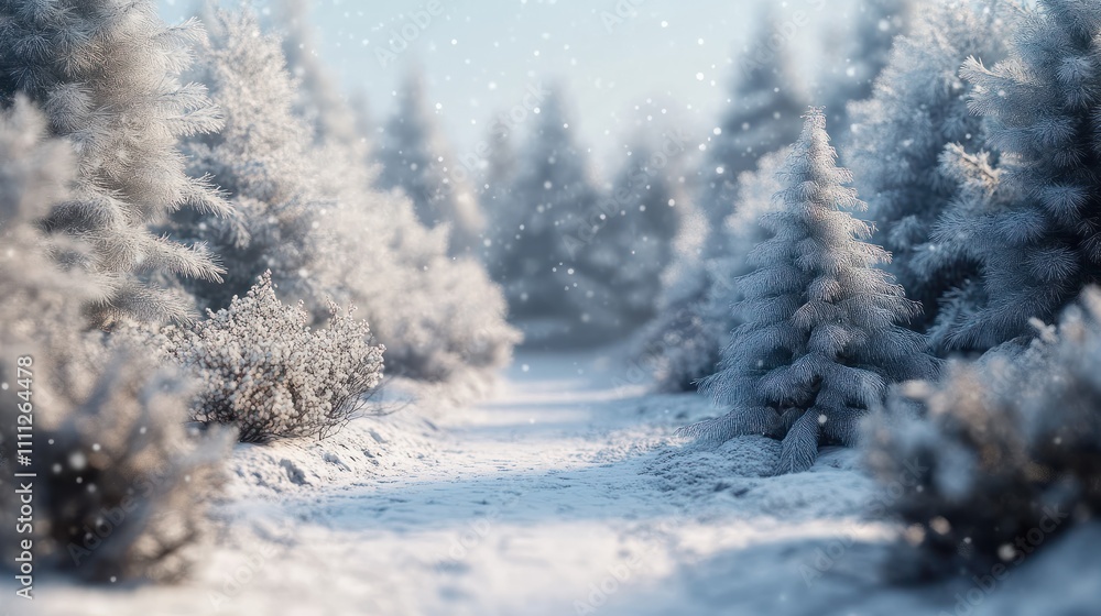 Snowy Winter Forest Tabletop Background Snowy Winter Forest Tabletop Background