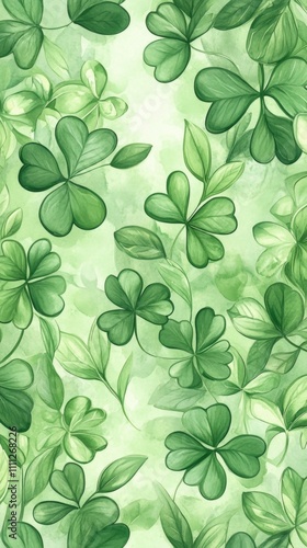 Seamless green clover and leaf pattern for st. patrick's day. Happy St. Patrick's Day. Saint Patrick