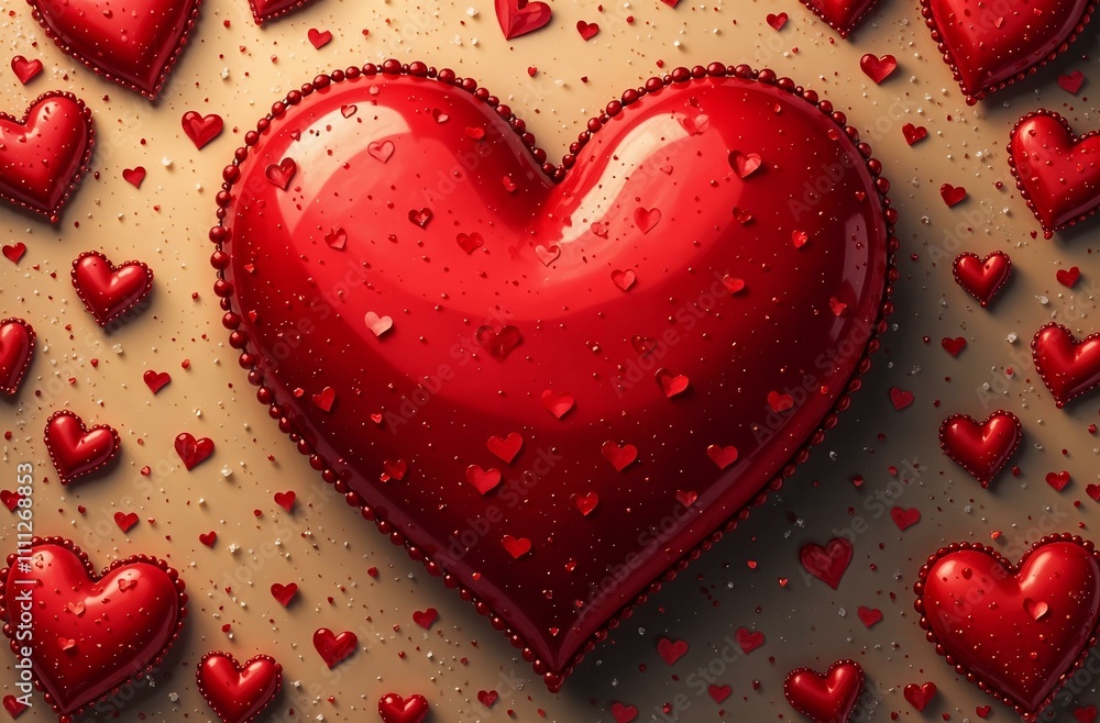 Big red heart on a beige background. Hearts background. Valentine's Day. Valentine's card. Screensaver red heart. Big red heart on a beige background. Hearts background. Valentine's Day. Valentine's card. Screensaver red heart.