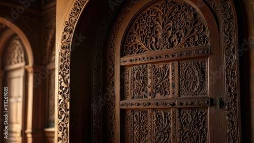 Intricate Carved Wooden Door