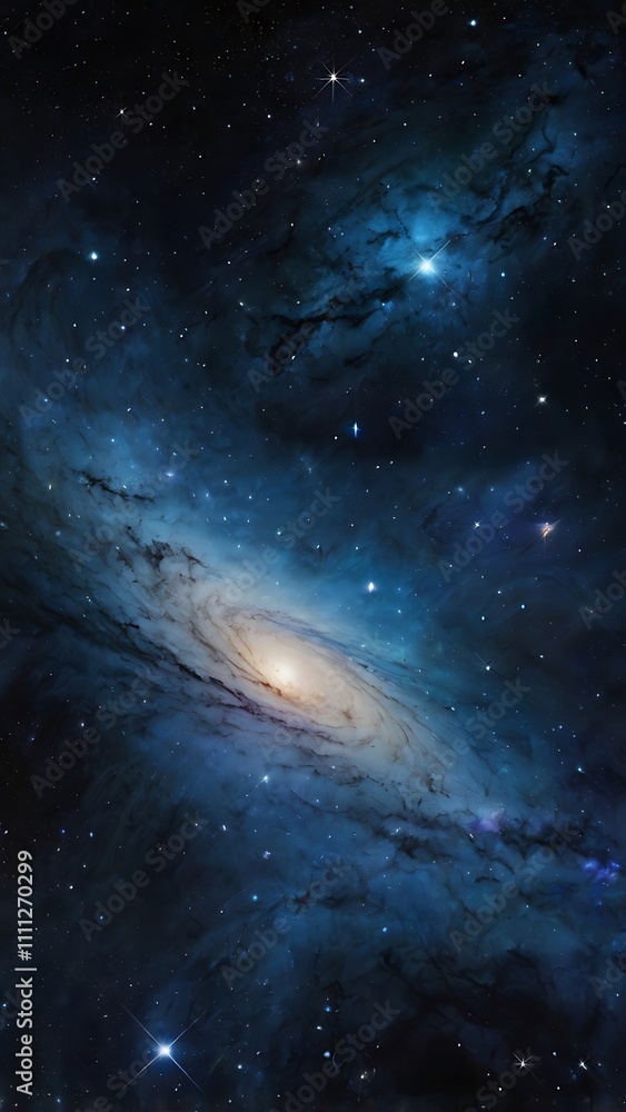 Fototapeta premium Endless outer space galaxy of stars, planets and astronomical objects wallpaper design