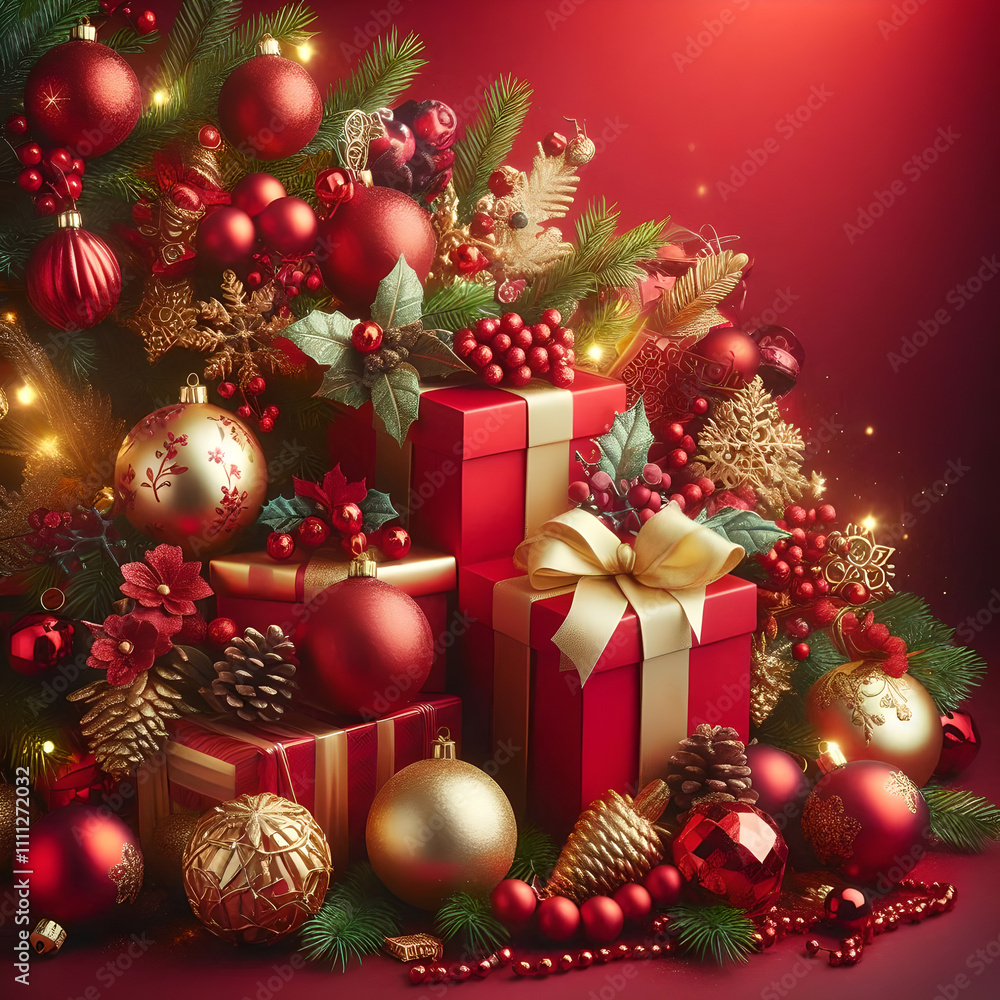 Festive Christmas Tree Surrounded by Gifts
Festive Christmas Tree Surrounded by Gifts