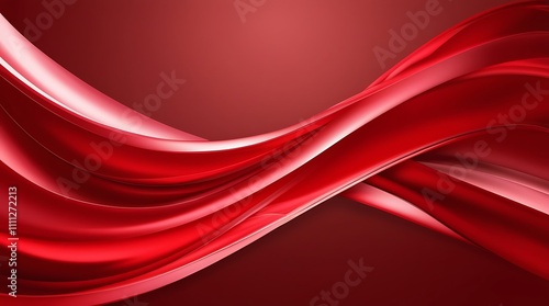 Red waves of abstract background illustration design, flowing swirl pain different tones of red