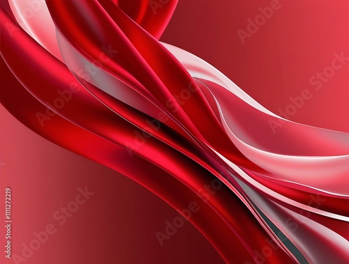 Red waves of abstract background illustration design, flowing swirl pain different tones of red