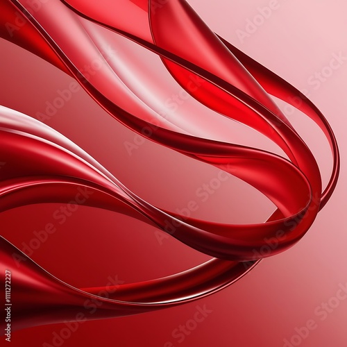 Red waves of abstract background illustration design, flowing swirl pain different tones of red