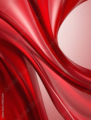 Red waves of abstract background illustration design, flowing swirl pain different tones of red