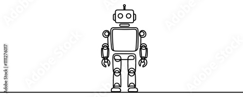 robot chatbot line art icon