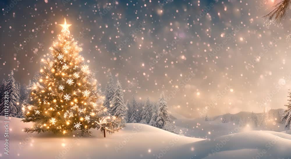 Winter background with snowman and snowfall 4K Winter background with snowman and snowfall 4K