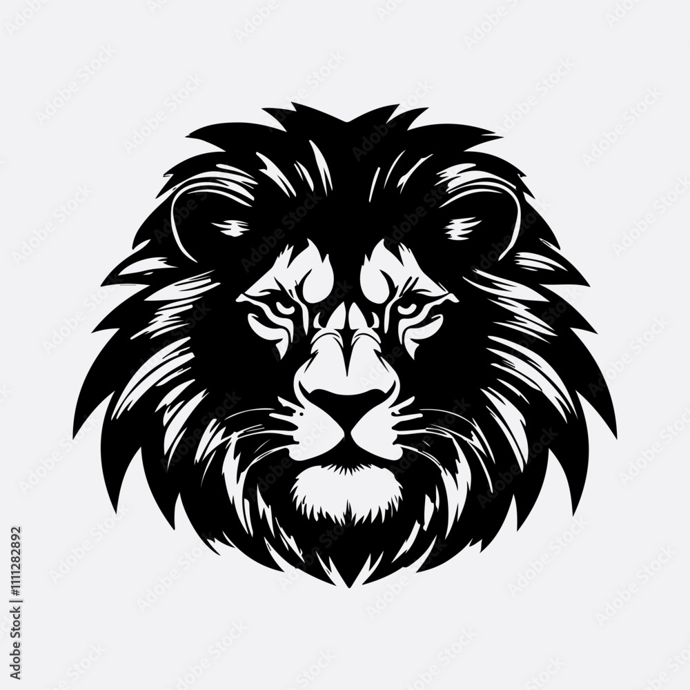 lion head silhouette lion head silhouette