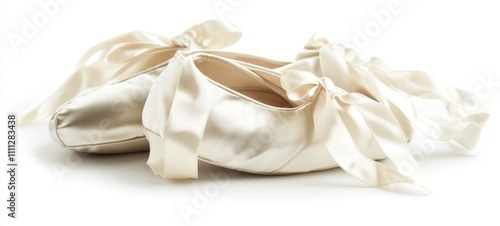 Elegant Cream Satin Ballet Slippers with Delicate Bows